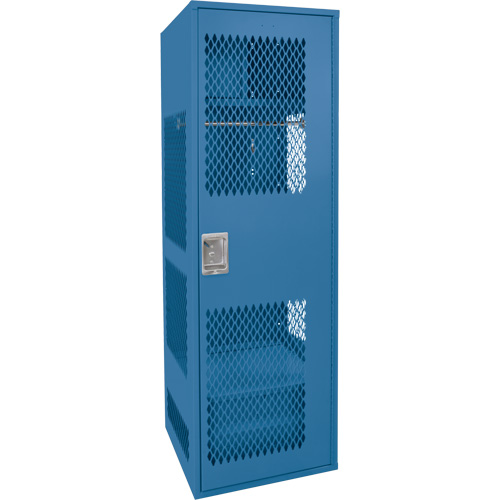 FN714 Casier pour &eacute;quipement avec porte, Acier, 24" la x 18" p x 72" h, Bleu fonc&eacute;