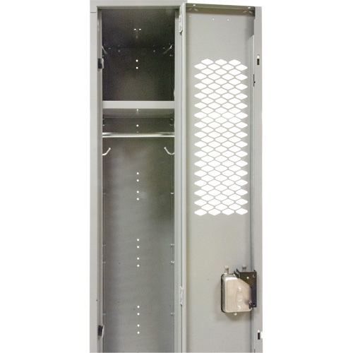 FN855 Casiers ventil&eacute;s, Bloc de 2, 24" x 18" x 88", Acier, Gris, D&eacute;mont&eacute;, Perfor&eacute;
