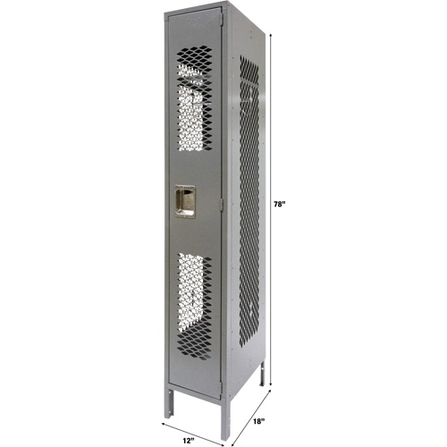 FN818 Casiers ventil&eacute;s, 12" x 18" x 78", Acier, Gris, D&eacute;mont&eacute;, Perfor&eacute;