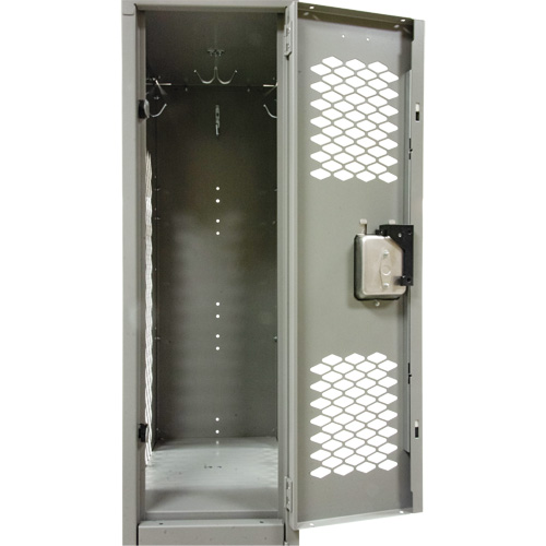FN851 Casiers ventil&eacute;s, 2 niveaux, 12" x 18" x 78", Acier, Gris, D&eacute;mont&eacute;, Perfor&eacute;