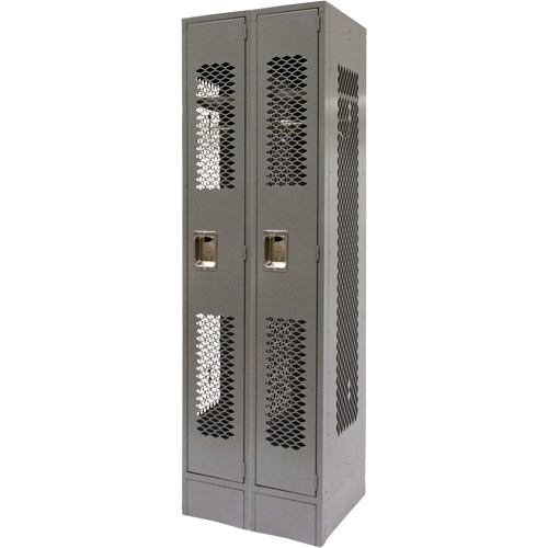 FN849 Casiers ventil&eacute;s, Bloc de 2, 24" x 18" x 78", Acier, Gris, D&eacute;mont&eacute;, Perfor&eacute;