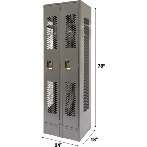 FN849 Casiers ventil&eacute;s, Bloc de 2, 24" x 18" x 78", Acier, Gris, D&eacute;mont&eacute;, Perfor&eacute;