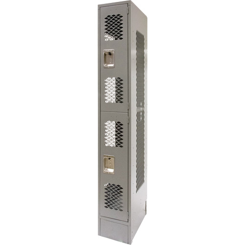 FN851 Casiers ventil&eacute;s, 2 niveaux, 12" x 18" x 78", Acier, Gris, D&eacute;mont&eacute;, Perfor&eacute;