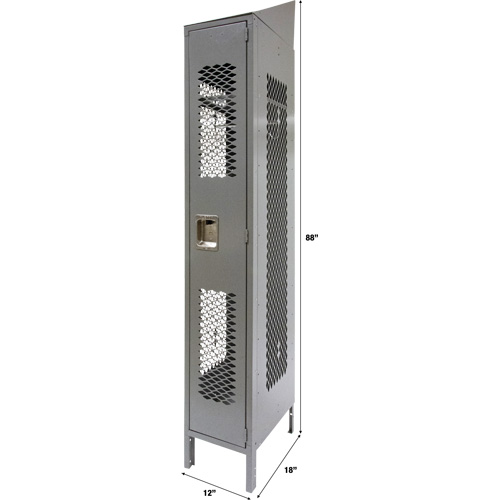 FN854 Casiers ventil&eacute;s, 12" x 18" x 88", Acier, Gris, D&eacute;mont&eacute;, Perfor&eacute;