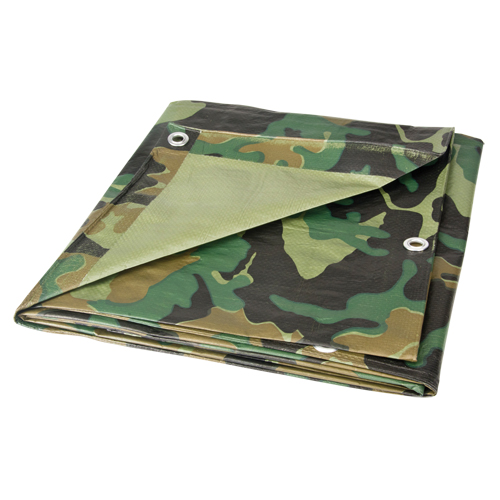 JI319 Tarp, Heavy-Duty, Camouflage, 6' x 8' x 6 mils