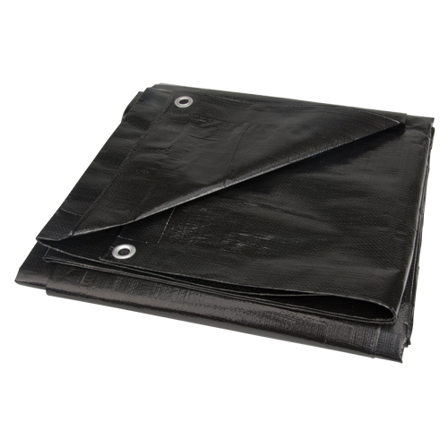 JI327 Tarp, Light Industrial Duty, Black, 6' x 8' x 8 mils
