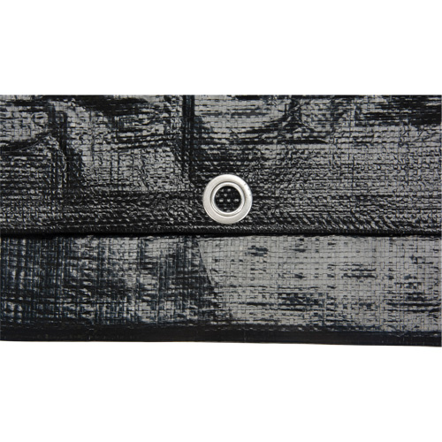 JI327 Tarp, Light Industrial Duty, Black, 6' x 8' x 8 mils