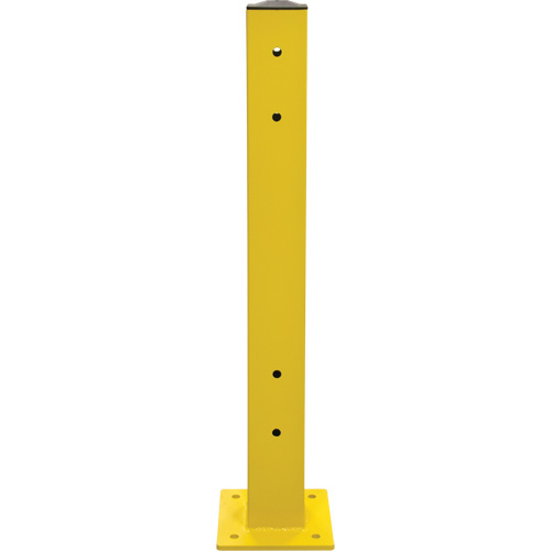 KI247 Poteau double pour barri&egrave;re de s&eacute;curit&eacute;, Acier, 5" lo x 44" h, Jaune s&eacute;curit&eacute; OSHA