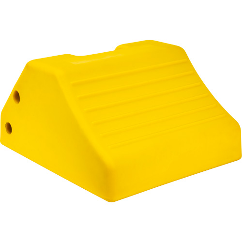 KI296 Heavy-Duty Wheel Chocks, Urethane, Yellow, 15-1/2" W x 17-7/10" D x 10" H