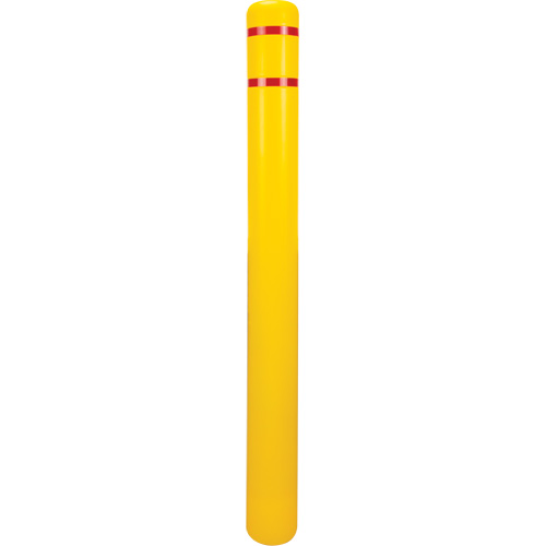 KI327 Polyethylene Bollard Cover, 4-1/2" Dia. x 52" L, Red/Yellow