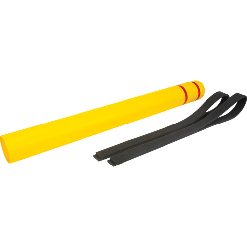 KI327 Polyethylene Bollard Cover, 4-1/2" Dia. x 52" L, Red/Yellow