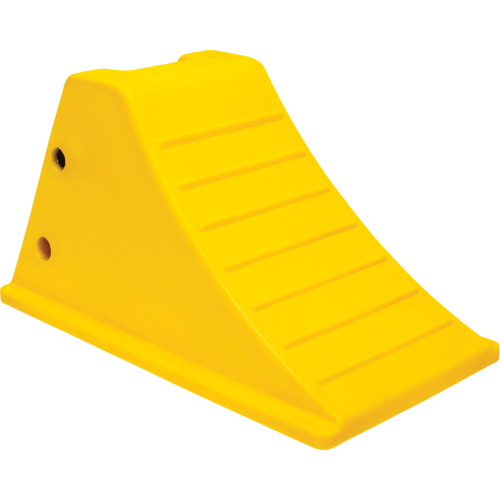 KI345 Wheel Chocks with Aluminum Tread, Polyurethane, Safety Yellow, 11-1/4" W x 21" D x 12-1/4" H