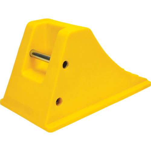 KI345 Wheel Chocks with Aluminum Tread, Polyurethane, Safety Yellow, 11-1/4" W x 21" D x 12-1/4" H