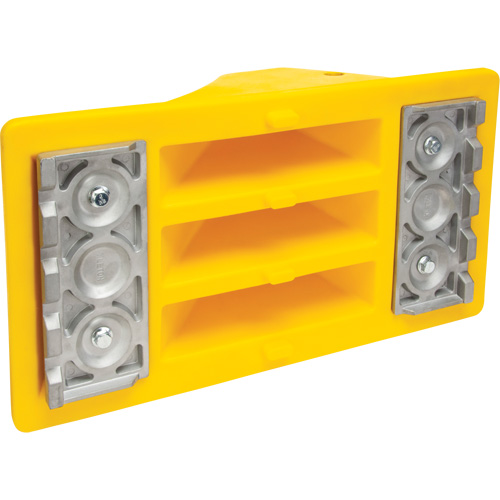 KI345 Wheel Chocks with Aluminum Tread, Polyurethane, Safety Yellow, 11-1/4" W x 21" D x 12-1/4" H