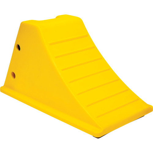 KI346 Cales de roue avec surface antid&eacute;rapante en caoutchouc, Polyur&eacute;thane, Jaune, 11-1/4" la x 21" p x 12-1/4" h