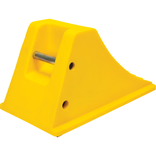 KI346 Cales de roue avec surface antid&eacute;rapante en caoutchouc, Polyur&eacute;thane, Jaune, 11-1/4" la x 21" p x 12-1/4" h