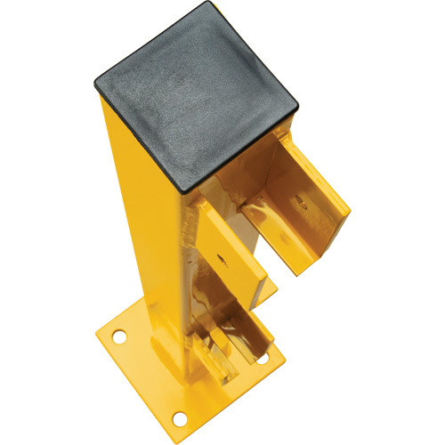 KI378 End Post for Light-Duty Guard Rails, Steel, 42" H, Safety Yellow