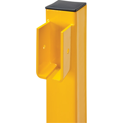 KI378 End Post for Light-Duty Guard Rails, Steel, 42" H, Safety Yellow