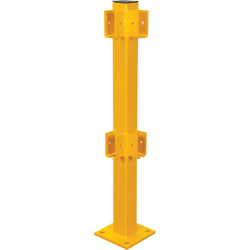KI380 Corner Post for Light-Duty Guard Rails, Steel, 42" H, Safety Yellow