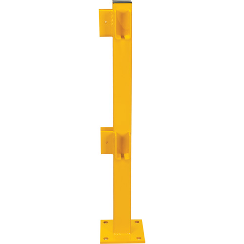 KI380 Corner Post for Light-Duty Guard Rails, Steel, 42" H, Safety Yellow