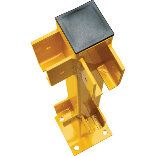 KI380 Corner Post for Light-Duty Guard Rails, Steel, 42" H, Safety Yellow