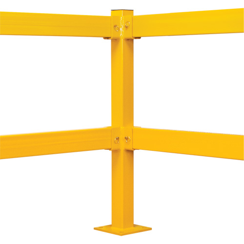KI380 Corner Post for Light-Duty Guard Rails, Steel, 42" H, Safety Yellow