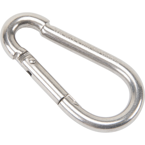 LW274 Mousqueton en acier inoxydable, 260 lb (0,13 tonne) Charge d'utilisation max., 1/4" Taille, 3/8" Oeil