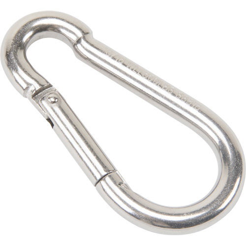 LW276 Mousqueton en acier inoxydable, 500 lb (0,25 tonne) Charge d'utilisation max., 5/16" Taille, 1/2" Oeil
