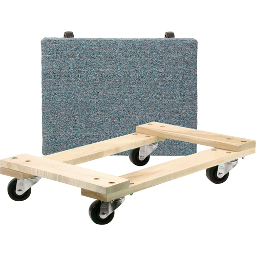 MA186 Wood Dollies - Medium-Duty, Polyolefin Wheels, 900 lbs. Capacity, 18" W x 24" D x 7" H