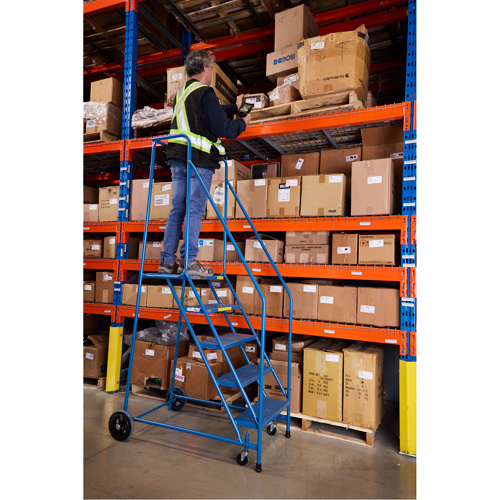MA616 CSA-Certified Rolling Step Ladder, 5 Steps, 22" Step Width, 46" Platform Height, Steel