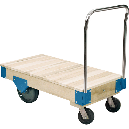 MB122 Chariots &agrave; plateforme - Chariots &agrave; plateforme tout en bois, 48" lo x 24" la, Capacit&eacute; de 3000 lb, Roues en Nylon