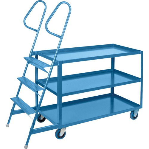 MB507 Chariots &agrave; cueillette, Acier, 24" la x 64" p, 3 tablettes, Capacit&eacute; 1200 lb