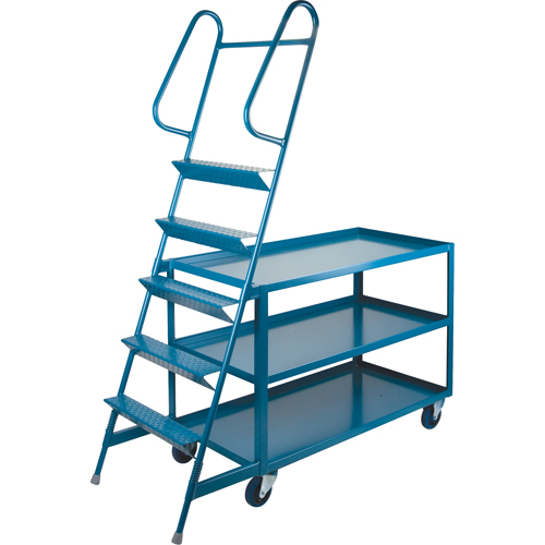 MD442 Stock Picking Carts, Steel, 24" W x 52" D, 3 Shelves, 1200 lbs. Capacity