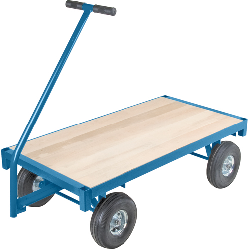 MD192 Chariots wagon ergonomiques &agrave; plateforme, 36" la x 72" lo, 45" Poign&eacute;e, 1000 lb Capacit&eacute;, 10" Dia. de roue, Pneumatique Roues