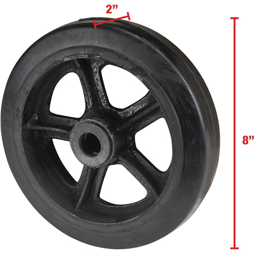 ML813 Roue en caoutchouc moul&eacute;, 8" (203 mm) dia. x 2" (51 mm) la, Capacit&eacute; de 400 lb (181 kg)