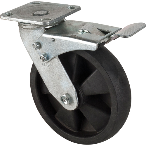 ML866 Hi-Temp Caster, Swivel with Brake, 8" (203.2 mm), Nylon, 1000 lbs. (453 kg.)