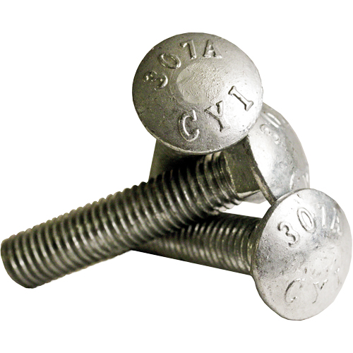 MMH362 Carriage Bolt Full thread, 5/16" x 2-1/2" L, Galvanized, Coarse