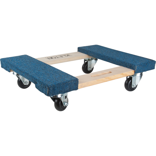MN202 Socle roulant en bois dur &agrave; bouts avec tapis, Cadre en Bois, 18" la x 24" lo, Capacit&eacute; 1000 lb