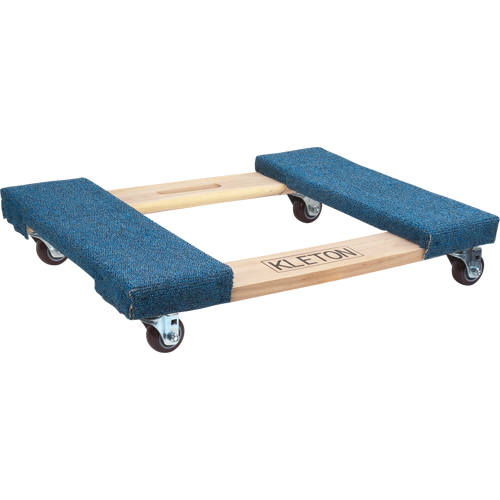 MN196 Socle roulant en bois dur &agrave; bouts avec tapis, Cadre en Bois, 18" la x 24" lo, Capacit&eacute; 900 lb