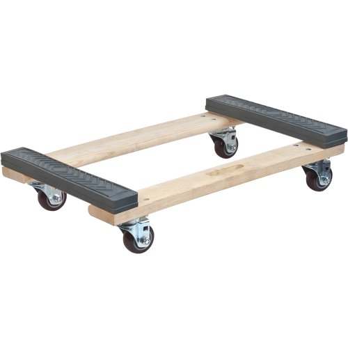 MN203 Socle roulant en bois dur &agrave; bouts avec caoutchouc, Cadre en Bois, 18" la x 24" p x 7" h, Capacit&eacute; de 1000 lb
