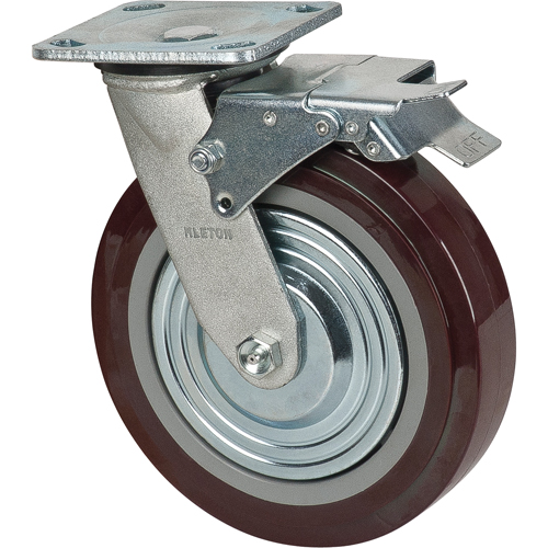 MN267 Roulette, Pivotant avec frein, 8" (203,2 mm), Polyur&eacute;thane, 1000 lb (453,6 kg)