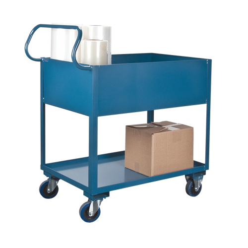 MN394 Chariots de service &agrave; bordure profonde, 2 Tiers, 24" la x 47" h x 36" p, Capacit&eacute; 1200 lb