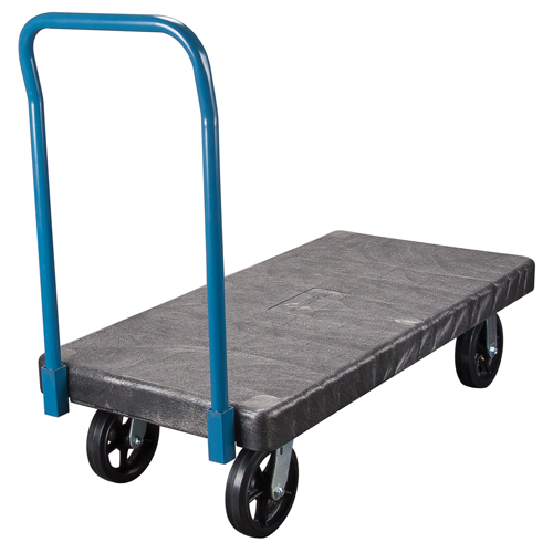MN429 Chariots &agrave; plateforme en plastique, 60" lo x 30" la, 2000 lb cap, Roues Caoutchouc moul&eacute;
