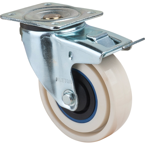 MN443 Sandwich Casters, Swivel with Brake, 4" (101.6 mm), Nylon, 440 lbs. (199.58 kg.)