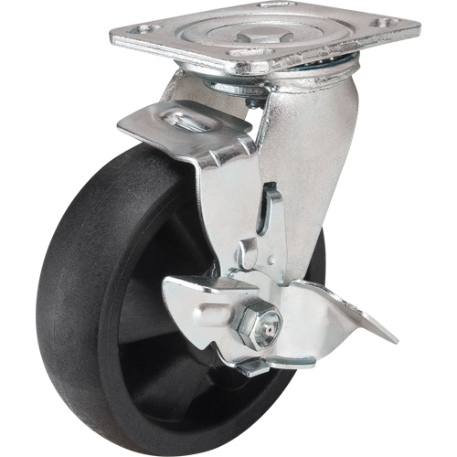 MN453 Roulettes haute temp&eacute;rature, Pivotant avec frein, 6" (152,4 mm), Nylon, 880 lb (399 kg)