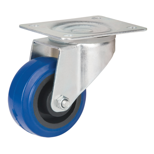 MO511 Roulette bleue, Pivotant, 3" (76 mm), Caoutchouc, 285 lb (129 kg)
