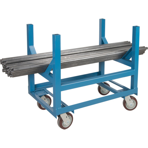 MP038 Chariot &agrave; berceaux pour tuyaux et barres, 36" lo x 24" la x 34" h, Capacit&eacute; de 2500 lb, Roue Polyur&eacute;thane