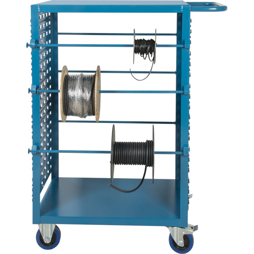 MP086 Chariot mobile pour mat&eacute;riaux bobin&eacute;s, Acier, 6 Montants, 21" la x 48" h x 38" p, Capacit&eacute; de 1200 lb