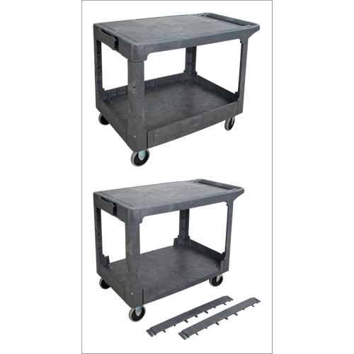 MP642 Chariot utilitaire pour l'entretien avec tablette plate, 2 tiers, 25-1/4" x 32-1/4" x 44", Capacit&eacute; 550 lb