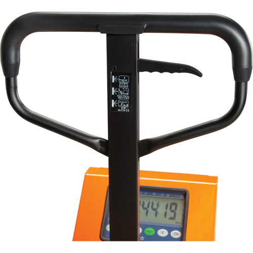 MQ041 Digital Scale Pallet Truck, 44.5" L x 27.75" W, 4400 lbs. Cap.